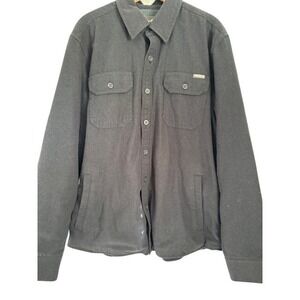 Eddie Bauer Mens Gray Cotton Blend Insulated Button Front Shirt Jacket‎ L